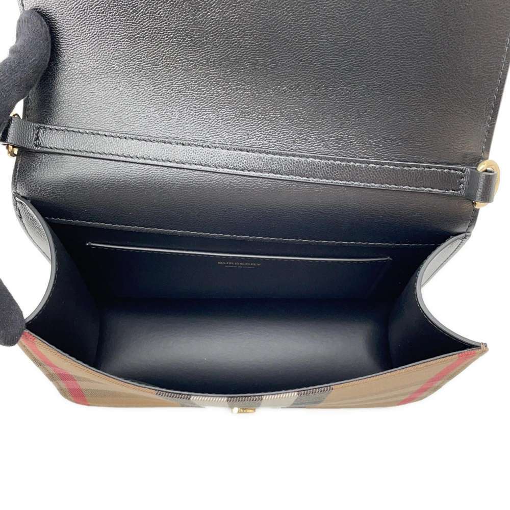 Burberry Shoulder Bag Checkered Canvas Black - Picture 5 of 10